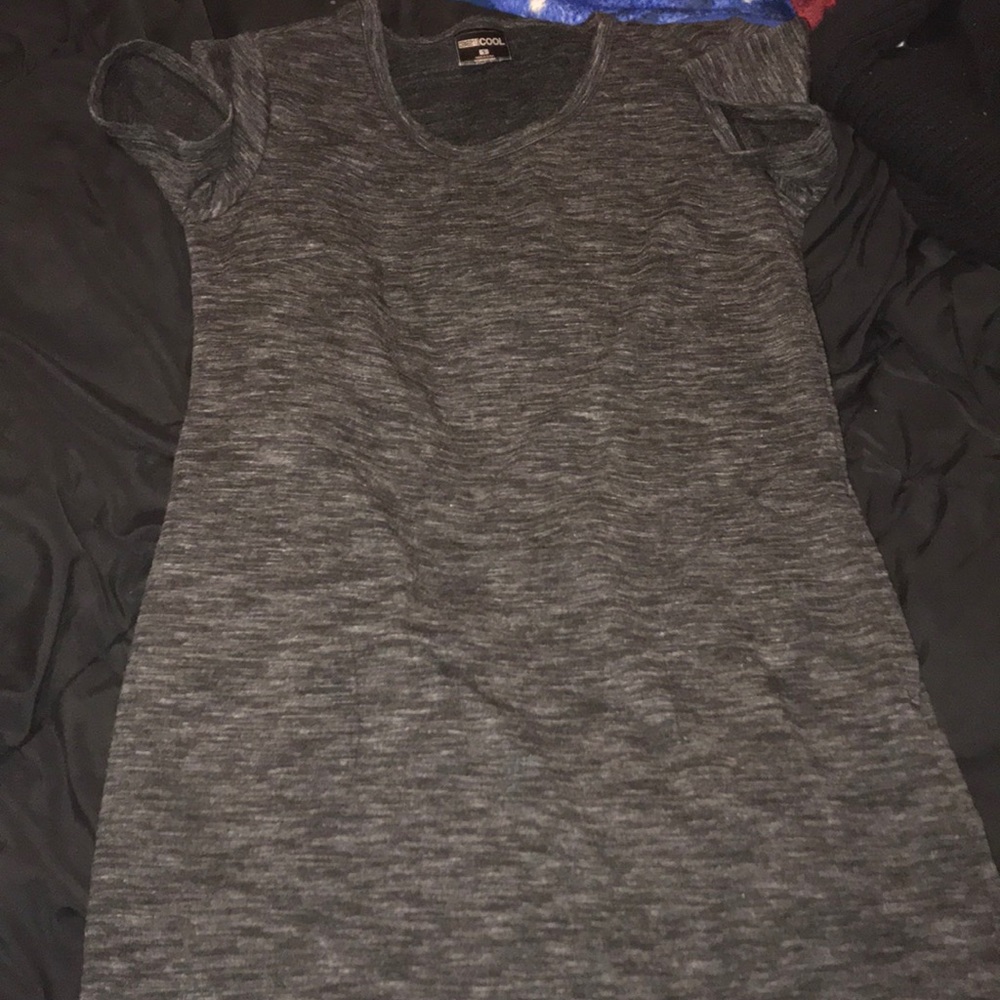 Feathered grey dress with fleece interior
